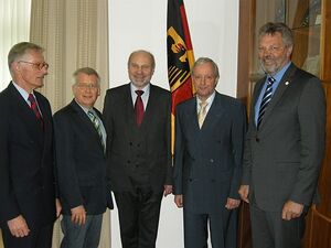 BWB-Vizepräsident Schütte, MdB Körper, MdB Arnold, BWB-Präsident Stein und MdL Heinrich (v.l.)